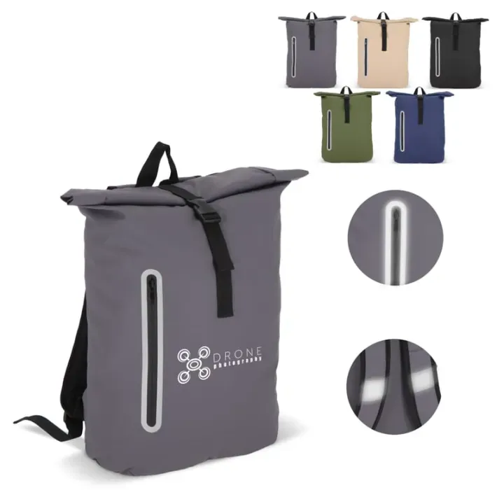 PU coat R-PET 600D rolltop backpack 20L - LT95357 (gadzety reklamowe)